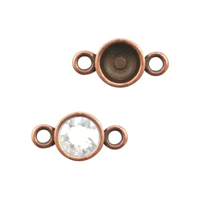 Medáltartó két füllel SS39 (8 mm) chatonhoz Vörösréz