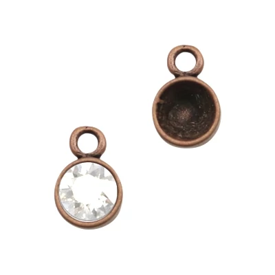 Medáltartó egy füllel SS39 (8 mm) chatonhoz Vörösréz