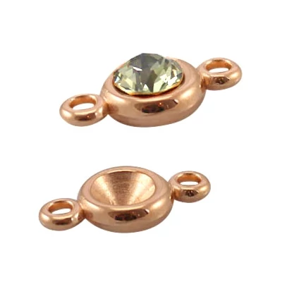 Medáltartó két füllel SS39 (8 mm) chatonhoz Rose gold