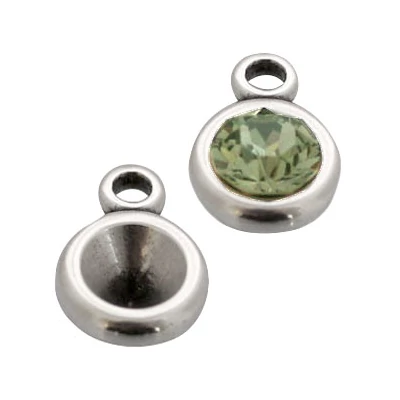 Medáltartó egy füllel SS39 (8 mm) chatonhoz Antik ezüst