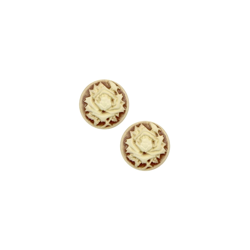 20mm-es cabochon Rózsa Brown-Antique gold