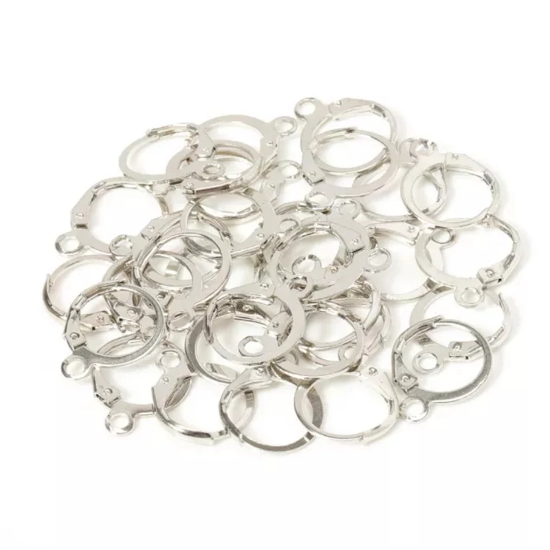 Biztonsági fülbevaló alap 15x13mm 1pár Rhódium