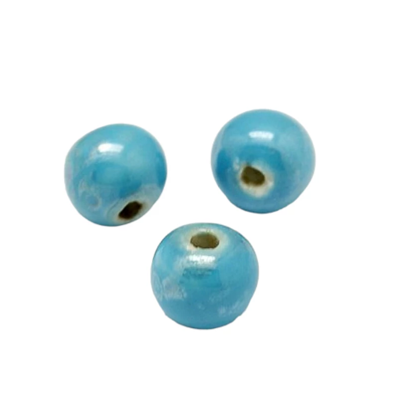 18mm-es fényes kerámiagyöngy Kék
