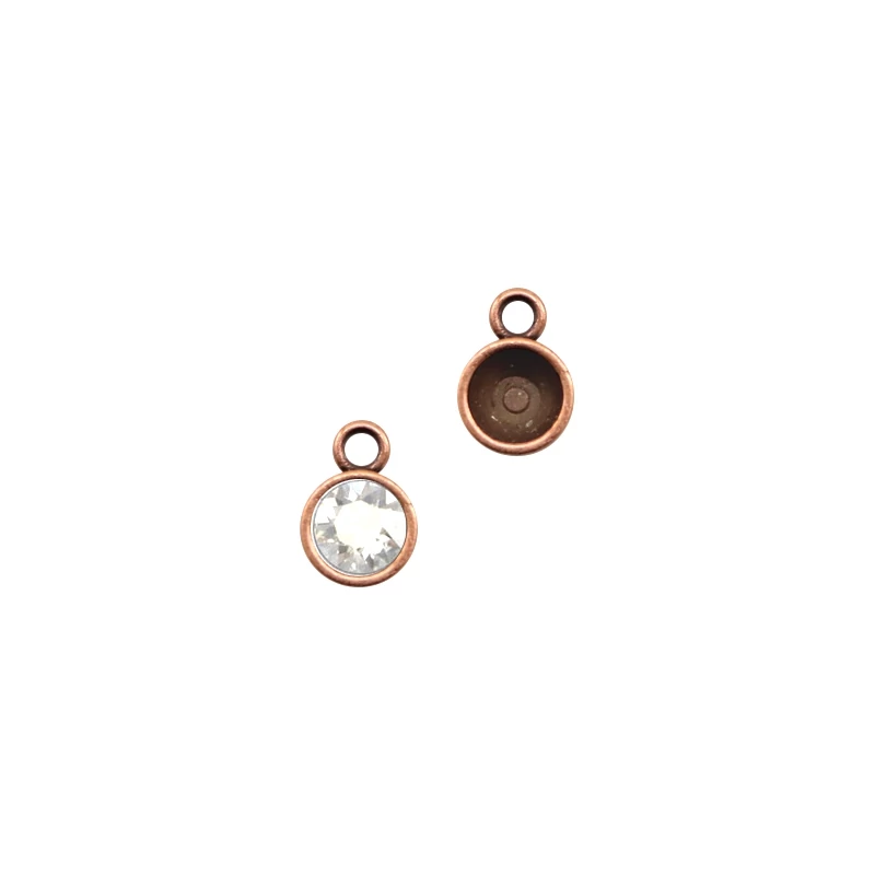 Medáltartó egy füllel SS39 (8 mm) chatonhoz Vörösréz