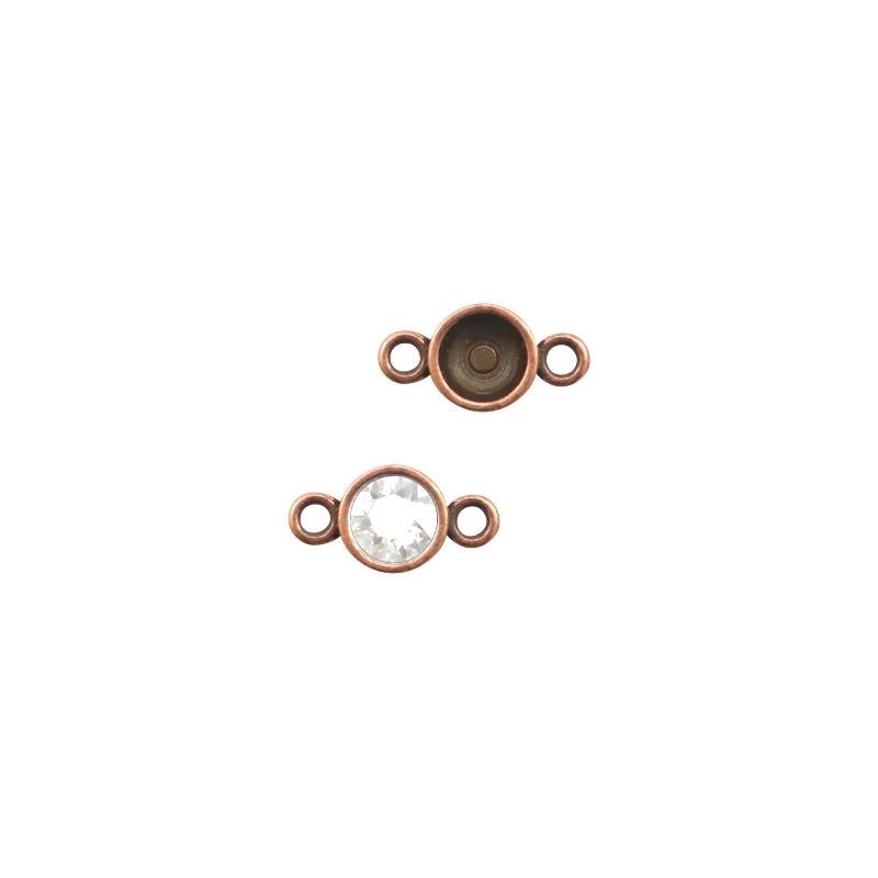 Medáltartó két füllel SS39 (8 mm) chatonhoz Vörösréz
