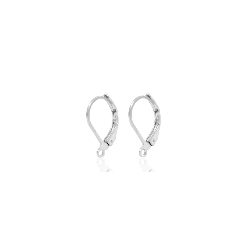 Biztonsági fülbevaló alap, 15x10mm Rhódium 1pár (Nikkelmentes)