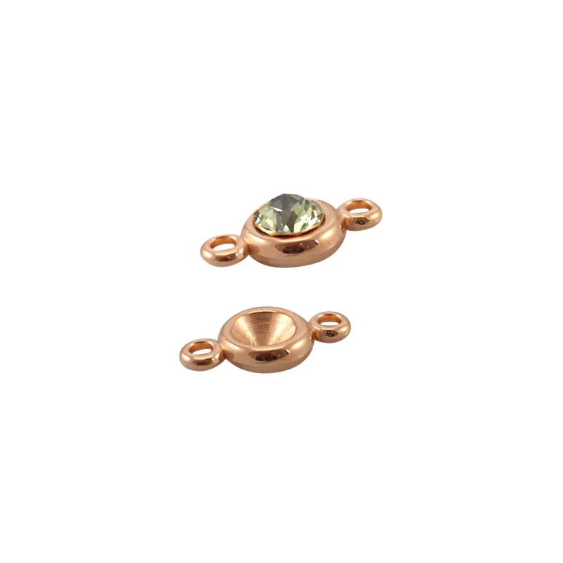 Medáltartó két füllel SS39 (8 mm) chatonhoz Rose gold