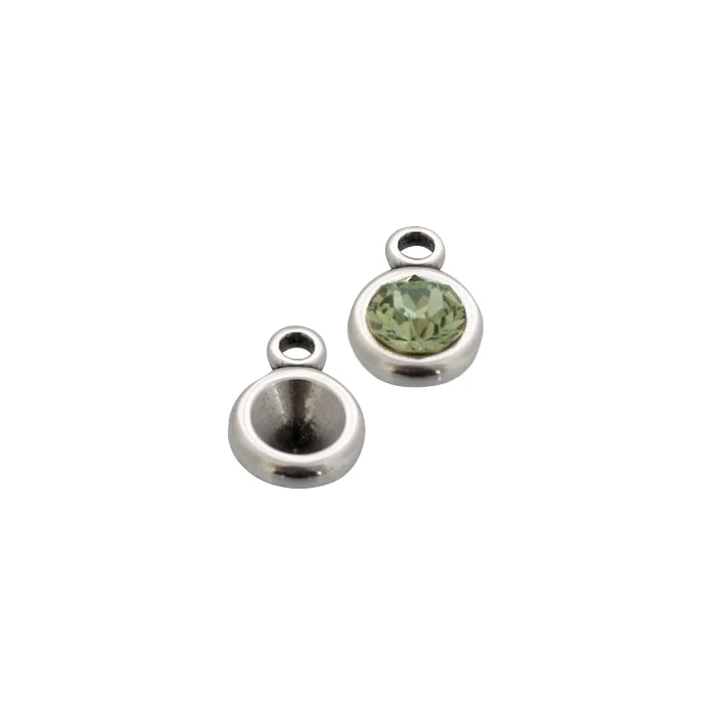 Medáltartó egy füllel SS39 (8 mm) chatonhoz Antik ezüst