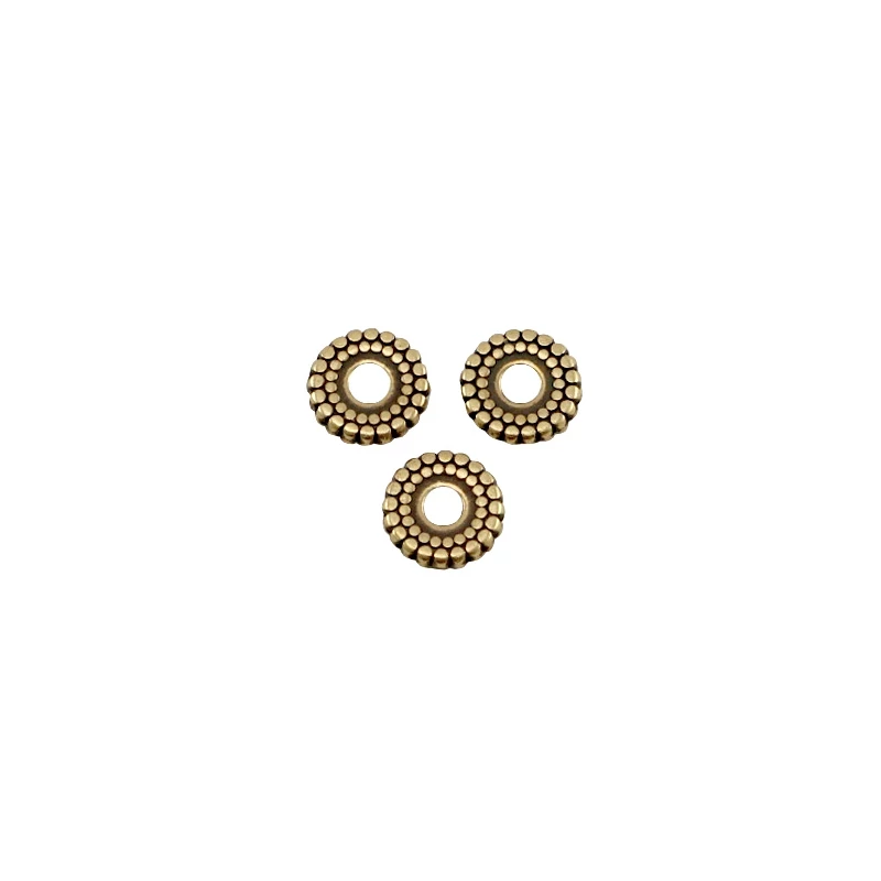 Fém köztes Díszített lencse 8 mm Antik bronz